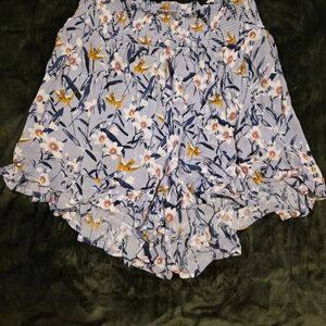 Grace & Lace Floral High Waist Shorts - Blue and Yellow